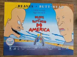 1990s Mini Film Poster Beavis And Butt - Head Do America 1997