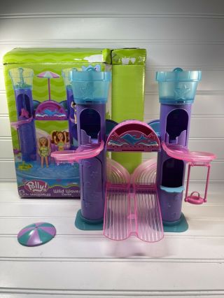 Polly Pocket Wild Waves Castle Water Slides - Water Really Moves Parts Missing