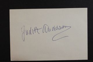 Actress Judith Anderson (1897 - 1992) Autograph Index Card