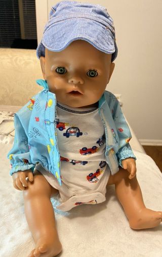 Adorable All Vinyl Baby Born Baby Boy Doll By Zapf Creation Drinks And Pees Crys