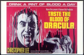 Modern Film Poster Postcard: Taste The Blood Of Dracula (christopher Lee)