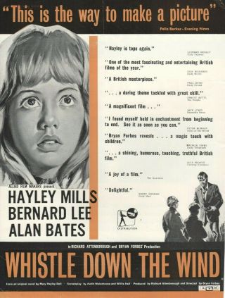 A4 Kine Weekly Advert Whistle Down The Wind Hayley Mills Alan Bates