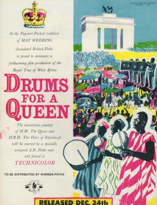 A4 Kine Weekly Advert Drums For A Queen Royal Tour Of Africa 1961