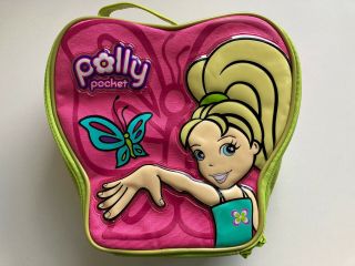Polly Pocket 2005 Carrying Case Tara Pink - N - Green Zippered Mattel