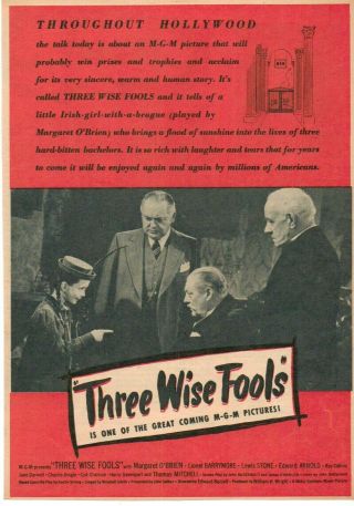 A4 Advert Three Wise Fools 1946 Margaret O 