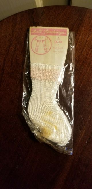 Vintage Mae Marie Pink Band Doll Nylon Stockings Socks Size 16 - 18