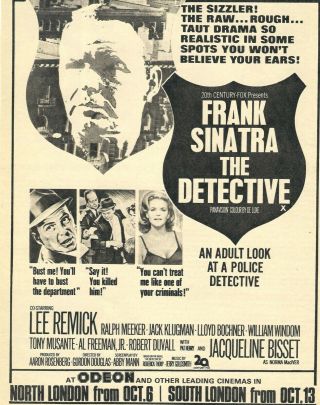 A4 Advert Detective 1968 Frank Sinatra Lee Remick Jacqueline Bisset Jack Klugman