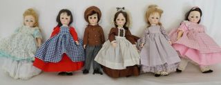 Vintage Set Madame Alexander 12 " Little Women Dolls Beth Meg Amy Marme Jo Laurie