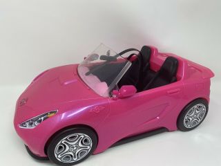 2016 Mattel Barbie Glam Pink Glitter Convertible Car With Seat Belts