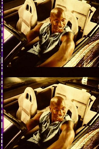 Tyrese Gibson 35mm Film Cells Strip 4 Roman Pearce 2 Fast 2 Furious Movie 2003