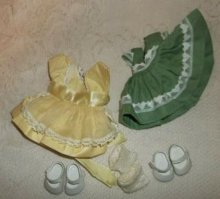 Doll Clothes For 7 - 8 " Ginny,  Muffie,  Wendy,  Ginger 2 Dresses,  Shoes & Socks