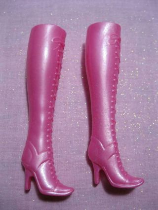 Tall Pink High Heel Lace Fashion Boots Barbie Doll Princess Corinne 3 Musketeers