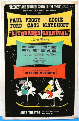 Triton Offers Orig 1960 Broadway Poster A Thurber Carnival Paul Ford Peggy Cass
