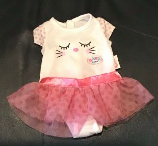Zapf Creations Baby Born Replacement Doll Clothes 2 Pc Kitty Top & Tutu