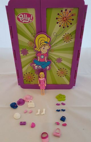 2005 Polly Pocket Adorable Storable: Cruisin’ Closet (purple/green) With Polly