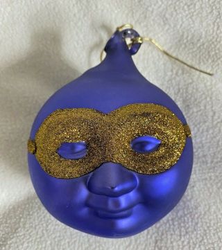 Dept 56 - Cirque Du Soleil Frosted Blue Gold Mercury Glass Ornament Opera