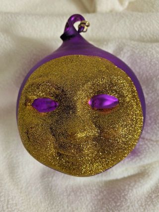 Dept 56 Cirque Du Soleil Frosted Purple Gold Mercury Glass Ornament Opera