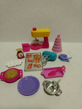 Mattel Barbie Doll Accessory Baking Fun Food Accessories And Mixer