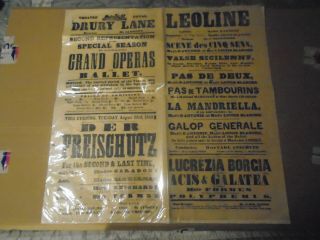 1853 Theatre Royal Drury Lane,  " Double Fronted " Poster,  Grand Operas And Ballet