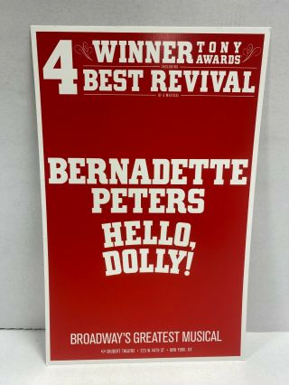 Bernadette Peters Hello Dolly Window Card Poster 100 Heavy Carton