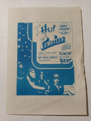 Rare Gay Theatre Programme 1976 Hot Peaches Gay Oval House