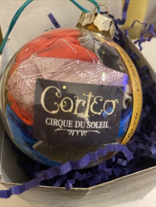 Cirque Du Soleil Relic Costume Ball Corteo Handmade Fabric Glass Ornament Euc