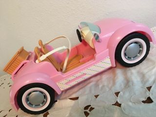 2006 Mattel Barbie Beach Glam Cruiser Pink Convertible Sports Car Wicker Basket