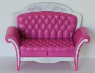 2008 Barbie Dream Townhouse Replacement Sofa Couch Purple White Logo High Back