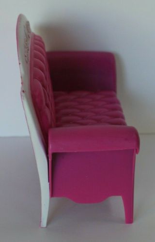 2008 Barbie Dream Townhouse Replacement Sofa Couch Purple White Logo High Back 2