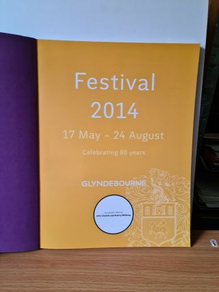 GLYNDEBOURNE PROGRAMME BOOK 2014,  Cover by Julian Opie 2