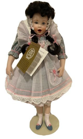1988 Franklin Heirloom Porcelain Doll Mary Mary Quite Contrary 16”