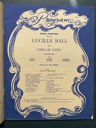 1947 Lucille Ball Theatre Program Elmer Rice Dream Girl 3
