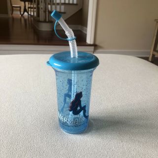 Disney’s The Little Mermaid Broadway Musical Plastic Souvenir Cup With Straw