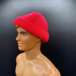 Vintage 70s Ken Doll Gold Medal Olympics Skier Replacement Red Cap Hat