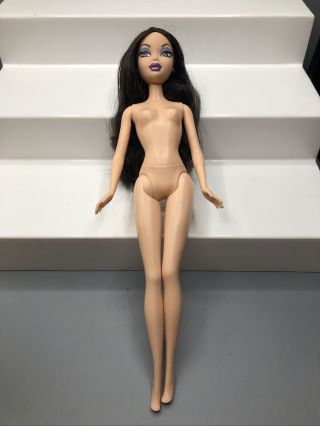 Mattel My Scene Barbie Doll Nolee Long Dark Hair Nude Naked For Ooak Steffi Lips