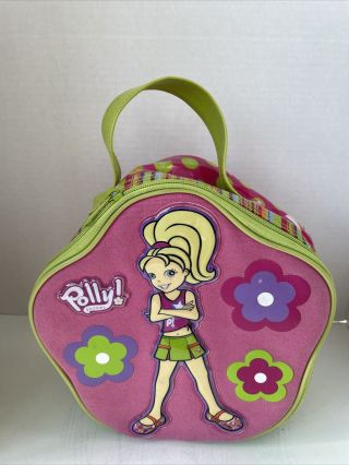 Polly Pocket 2003 Zippered Carrying Case Bag Tara Pink Green For Dolls Girls.