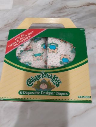 1984 Vintage Coleco Cabbage Patch Kids 4 Disposable Designer Diapers Opened