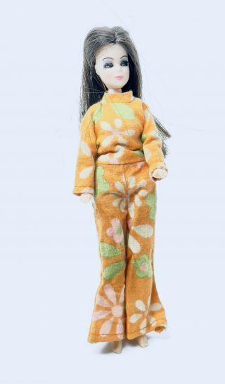 Orange Flower Power Outfit 1970’s Dawn Topper Doll
