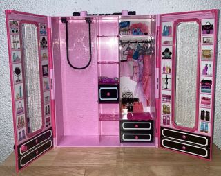 Mattel Barbie Pink Wardrobe Closet Storage Carrying Case 13 " X 10 " 2013 Model