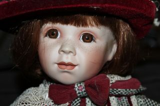 Vintage Franklin Heirloom Porcelain Doll Megan Coca Cola