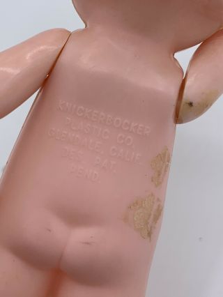 Vintage Knickerbocker Plastic Co.  Girl Baby Doll and Dress 6” 3